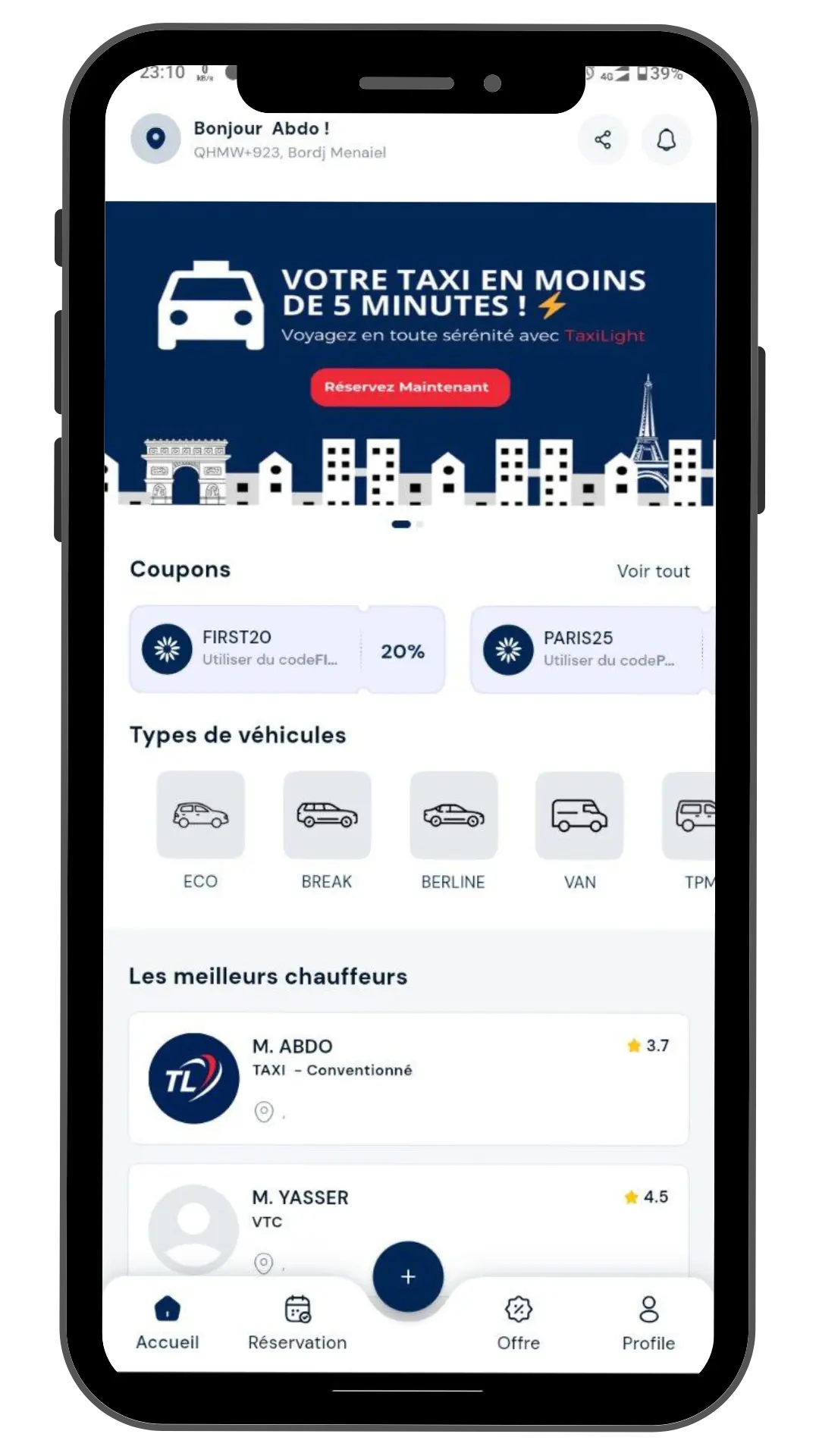 TaxiLight Mobile application TaxiLight Mobile application